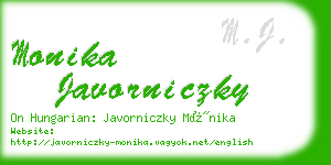 monika javorniczky business card